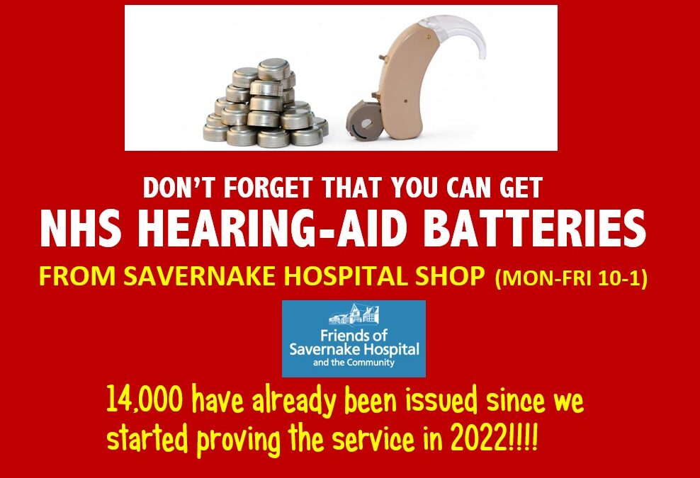 NHS hearing aid batteries at the Friends’ Hospital Shop